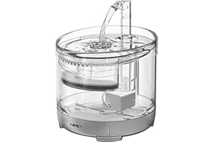 NPET Cat Water Fountain, 1.5L Ultra Quiet Cat Fountain, Automatic Pet Drinking Fountain with Faucet Kit, Visible Water Level Cat Drinking Fountain, WF050TP
