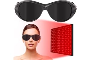 FREEMASCOT Red Light Therapy Glasses, 200-2000nm IPL Safety Glasses for Laser Hair Removal, Tanning and Red Light Therapy Eye Protection