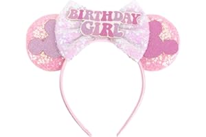 DRESHOW Mouse Ears Bow Headbands Glitter Party Decoration Cosplay Costume for Women