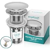 Engelbach&reg; Universal basin drain valve without overflow - Click Clack with 4 gaskets - Suitable for standard washbasins - Ins