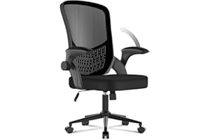 naspaluro Sedia Ufficio,Sedie Scrivania Ergonomica Con Braccioli Ribaltabili a 90°,Poltrona Ufficio Ergonomica lombare, Rivestimento in Rete Traspirante, Sedia Girevole a 360° Con Funzione Swing,Nera