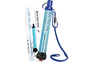 TEUEN DeFe Filtro de Agua 2000L Personal Sistema de Filtración de Agua 0.01 Micron Mini Purificador de Agua Portátil para Excursionismo Campamento Acampada Supervivencia y Emergencias