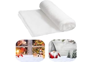 SunAurora Cubiertas de nieve para Navidad, decoración de nieve falsa, cubiertas de nieve artificiales blancas, alfombra de nieve navideña, nieve artificial 240 x 80 cm