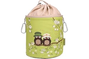 bellaCott Sac à Pinces à Linge Portable à Suspendre en Coton avec 2 mousquetons Solides, Fermeture à Cordon de Serrage, butée en métal pour Ranger Les Pinces à Linge