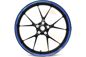 FINEST FOLIA Rim Sticker 16" 17" 18" 19" with mounting Tool 7 mm Width Hologram Blue