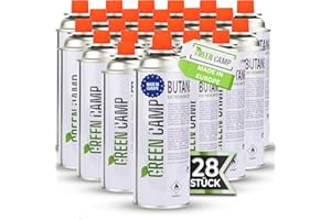 Green Camp ® 28x Gaskartuschen 227g [Made IN Europe] ideal für Gaskocher, Gasheizung, Gasbrenner, Unkrautbrenner oder Campingkocher - Butan Gaskartusche Typ MFS – 1A