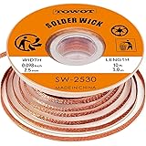 TOWOT Tresse à Dessouder, Trèsse dessouder de 3 m de long utilisée pour enlever la soudure et démonter les composants électri