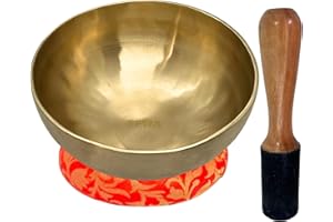 FEWA Tibetan Singing Bowl Set - Designed on PETER HESS Technique, 100% Hand Hammered Rare Himalayan Sound Therapy Bowl Soothing Harmonic Tone for Sound Therapy, Chakra Balancing (23 CM Diameter)