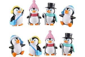 Hoshisea 8 Stücke Mini Pinguin Figuren, Miniatur Pinguin Ornamente, Tierfiguren, Micro Landschaft DIY Ornamente Harz, Für Bonsai, Mini-Gartendekoration, DIY-Schlüsselanhänger Verwendet