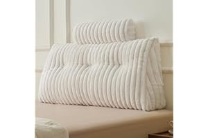‎Z-HOM Z-hom Bücherkissen, Keilkissen, Lesekissen Für Bett Und Sofa, Cozy Rückenkissen, Praktisches Seitenfach, Removable Cover, Mit Rundem Kopfkissen (Langflorversion, 100 * 50 * 20cm)