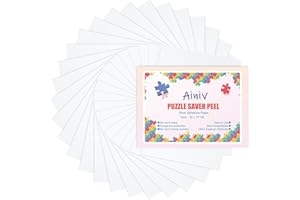 Ainiv 32 Fogli Colla per Puzzle Bifacciale Colla, Puzzle Carta Adesiva, Fogli Adesivi Puzzle Pellicola Autoadesiva, Conservano Puzzle da 4 × 1000pz, per Fissare e Proteggere i Puzzle ( 26*19cm)