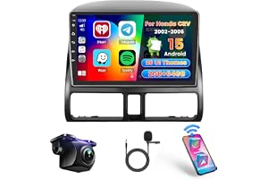 Roinvou 2 + Android bilstereo för Honda CRV 2002-2006 med CarPlay Wireless Android Auto, 9 tum 2 DIN-skärmradio MirrorLin