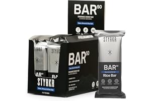 Energy Bars by Styrkr - Pack of 12 Rice Bars for Cycling & Running - Date, Almond & Dark Chocolate - Approved by Endurance Athletes - 50g of Carbs via Advanced Dual-Carb Formulation - BAR50-12x