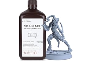 ELEGOO 405nm ABS-Like Resin 2.0, LCD UV Rapid Resin, wysoka precyzja, nie k, nietoksyczna, do drukarek LCD/DLP, fotopolimerowa, żywica 2 kg, szara
