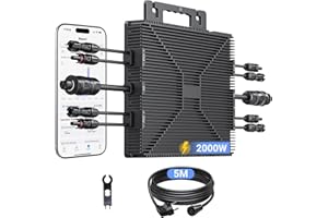 LIONSHEE Micro Inverter 2000 W, Inverter Balcony Power Station with WiFi, Plug & Play, App Control, 5 m AC Cable, PV Inverter, MPPT Integrated