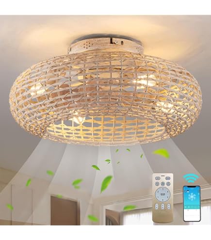 Ventilatore A Soffitto In Bambù Con Luce E Telecomando: Design Vintage E Aria Perfetta In Ogni Stagione!