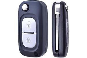 ANGOFIZ Coque Clé Télécommande Pliable Compatible avec Renault Clio 3 Kangoo Master Modus Trafic Twingo Wind Scenic Megane avec Lame Vierge VA2
