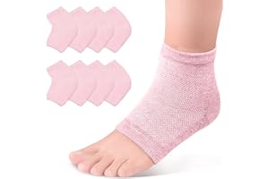 SERAPHY calzini idratanti per il tallone Gel Linked Open Toe per il tallone secco screpolato, calzini per la cura del piede delle donne e degli uomini, 4 paia, Rosa