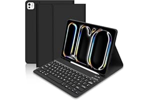 tititinita iPad Pro 13 Inch Case with Keyboard M4 2024, iPad Pro 2024 Keyboard Case 13 Inch, Slim Smart Case with Detachable Keyboard and Pencil Holde for iPad Pro 13 Inch 2024 (Black)