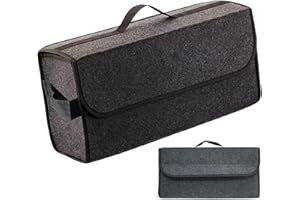 Cveenk Auto Kofferraum Organizer 50x17x24 cm, Rutschfest Auto Organizer Toolbag Aufbewahrungsbox Kofferraumtasche Autotasche aus Filz für Geländewagen, LKW, Wohnmobil