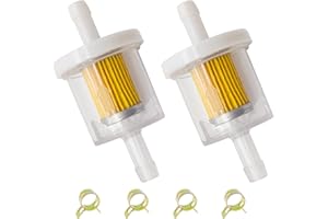 YGQ Universal 6mm 40 Micron 1/4" Inline Fuel Filter Kit for Briggs & Stratton 691035 493629 84001895 794079 56002 Toro MTD Craftsman Kawasaki 49019-0027 (2)