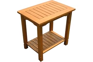 colourliving Beistelltisch Tisch Gartentisch Holztisch FSC Eukalyptus Holz Hartholztisch 50 x 50 x 35 cm