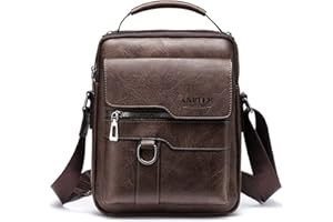 ANPTER Borsa a Tracolla,Borsello Uomo Pelle,Borse a Spalla Borselli da Lavoro Casuale Piccolo Impermeabile Crossbody Messenger Bag Borse a spalla da uomo Donna (Borse a Tracolla marrone scuro)