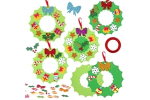 BLUELVES Bastelset Weihnachten, 10 Stück Weihnachtskranz Bastelset, Weihnachten Basteln Kinder, Weihnachten Kränze Bastelset, Weihnachts Basteln Anhänger für Kinder, DIY Weihnachtsdekoration