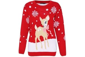 ZEE FASHION Children Kids Boys Girls Knitted Retro Novelty Christmas Xms Jumper 3-13 Years