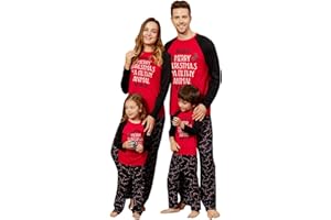 PATPAT Family Matching Christmas Pajamas Tree Snowflake and Letters Print Sleepwear Long-sleeve Pajamas Sets Family Xmas Outfits