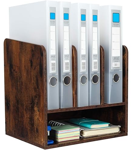 Étagère De Bureau Réglable EasyPAG - Organisateur Livres Et Fournitures, Blanc, 41x19x42 Cm