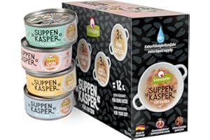 GranataPet Suppenkasper Multipack, Snack Liquido Gatti, Cibo idratante Liquido Perfetto Come spuntino, Snack Gatti Senza Cereali e zuccheri aggiunti, mangime Gatto, 12 x 70 g