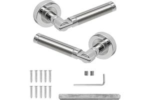 Decoranddecor Duo Colour Internal Round Door Handles – Aluminium Silver for Bedrooms, Bathrooms, and Internal Doors Enigma Range Stylish Design