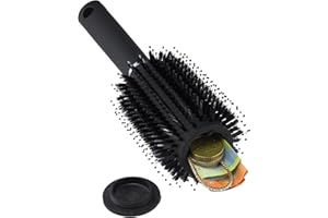 Brosse à Cheveux Ronde de Voyage Evergreen Labs Avec Coffre Fort Discret. Parfait Comme Cachette Secrete Pour L'Argent, Les Clés Ou Les Bijoux à La Maison ou en Déplacement.