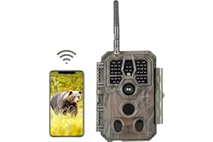 Folgtek WiFi Cámara de Caza 48MP 1296P con Bluetooth Visión Nocturna IP66 Impermeable 120° Gran Angular, Tiempo de Disparo de 0,1s Adecuado para el Jardín, al Exterior