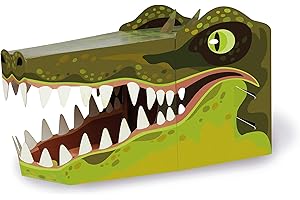 FIESTA CRAFTS LTD Fiesta Crafts 3D Dinosaur Mask Kit - Colourful & Easy to Assemble Dino Head Costume - Complete Arts and Crafts Set to Improve Motor Skills, Creativity, & Imagination - Fits Kids & Adult Heads