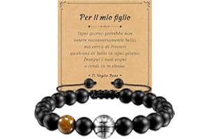 SUNSH Bracciale da Uomo Bracciale Figlio Bracciale Baseball Basket Calcio Braccialetti Natale Laurea Compleanno Regalo per Figlio Regolabile Bracciale Ispiratore Uomini Ragazzi Adolescenti