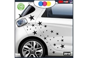 Just Go Online S.l.u. 30 ADESIVI PER AUTO - STELLE - STELLINE - - - - - - - COLORI A SCELTA - - - - -AUTO MACCHINA PC NOTEBOOK - NOVITà!! auto moto camper, stickers, decal (Nero)