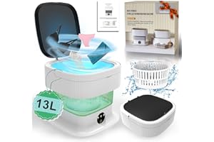 SULIAO 13L Camping Waschmaschine, 2-in-1 2kg 60W Mini Waschmaschine, Tiefenreinigung von Unterwäsche, Babykleidung, Socken, Kurze Hose, Tragbare Klein Portable Waschmaschine für Wohnungen, Schlafsaal