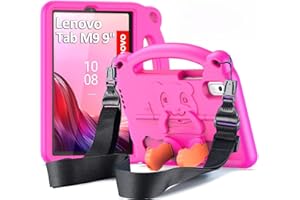 DUZZONA Funda para Lenovo Tab M9 9 Pulgadas 2023, Estuche Niño Antigolpes con Asa, Correa de Hombr, Funda Infantil para Lenovo Tab M9 (TB-310FU), Rosa