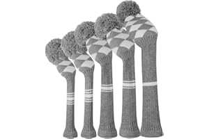 ‎SCOTT EDWARD Scott Edward Stricken Golf Schlägerkopfhüllen, Satz 5 Golf Club Kopfbedeckungen Driver Wood 1 Fairway Wood 2 and Hybrid Wood 2 mit rotierenden Club Number Tags