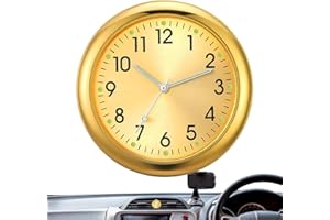 Fukamou Analog Clock For Car Dashboard, Small Analog Clock, Quartz Automotive Replacement Clocks, Stick On Clock For Car Dashboard, Sticky For Vehicle Automotive