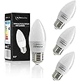 Auraglow 5w LED E27 Candle Light Bulb, Cool White, 6000K, 470 Lumens - 40w EQV - 4 Pack