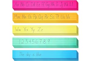 JUVALE 100-Pack Lined Sentence Strips for Classroom, 5 Colours, 61 x 7.6 cm