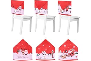 GUKASXI 6 Fundas de Silla de Navidad para sillas de Comedor, Fundas de Silla de Papá Noel, Fundas de Silla no Tejidas Xams, Protector de Cubierta Trasera para Navidad Vacaciones Comedor decoración del Hotel