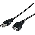 StarTech.com 3 ft Black USB 2.0 Extension Cable A to A - M/F - 3 ft USB A to A Extension Cable - 3ft USB 2.0 Extension cord (USBEXTAA3BK)