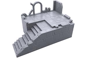 EnderToys Brick Staircase, Terrain Scenery for Tabletop 28mm Miniatures Wargame, 3D Printed and Paintable