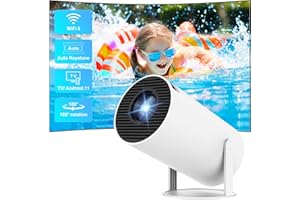 EROSHOO [2026 Upgraded & Built-in Apps] Mini Projector 4K with WiFi 6 Bluetooth,4K Support Smart Portable Projector Android 11,Auto Keystone,12000 Lumens Outdoor HY300Pro Projectors for Bedroom/Gaming/Phone