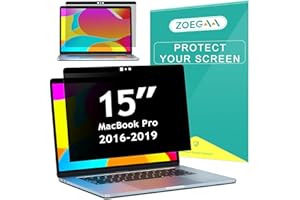 ZOEGAA Privacy Screen MacBook Pro 15 Inch(2016-2019), Magnetic Removable Anti Blue Light MacBook Pro 15 Inch Privacy Screen With Webcam Cover for Mac 15 in Laptop Model (A1707/A1990)