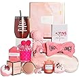 Remy Belle Gift Basket for Women - 14 PCS Spa Gift Basket Set with Gift Box, Self Care Spa Gifts, Unique Birthday Gift Ideas Set, Relaxation Bath Gift Set, Friend Gifts for Women (Pink)